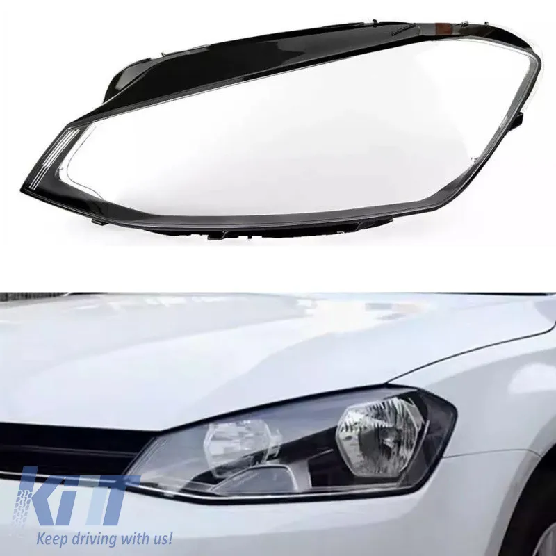 Headlights Lens Glasses suitable for VW Golf VII (7) 12-17 2 Pcs