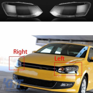 Headlights Lens Glasses suitable for VW Polo 6R 2009-2013 2 Pcs