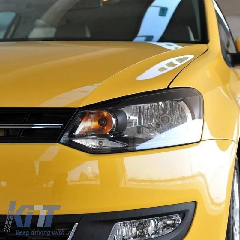 Headlights Lens Glasses suitable for VW Polo 6R 2009-2013 2 Pcs
