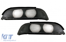 Headlights Lens Left and Right Side Smoke Grey suitable for BMW 5 Series E39 (1995-2000) - COHGBME39SLSR