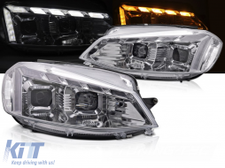 HEADLIGHTS LIGHT CHROME LED DRL SEQ W/WELCOME fits VW GOLF 7 17-19-image-6270895