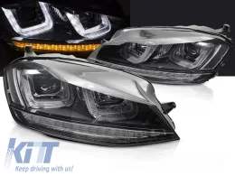 HEADLIGHTS LIGHT SEQ BLACK WITH BLACK LINE fits VW GOLF 7 13-17-image-6269694