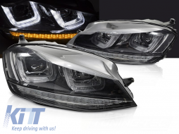 HEADLIGHTS LIGHT SEQ BLACK WITH BLACK LINE fits VW GOLF 7 13-17-image-6269695