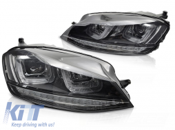 HEADLIGHTS LIGHT SEQ BLACK WITH BLACK LINE fits VW GOLF 7 13-17 - TTHV6028963