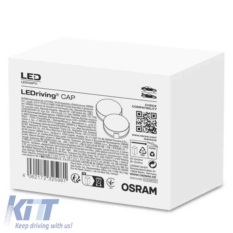 Headlights Rubber Caps suitable for LED Installation Osram LEDCAP11 77mm 2 Pieces