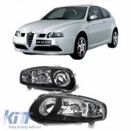 Headlights Set Suitable for Alfa Romeo 147 01-04 Black GTA H7/H7/H1 Depo