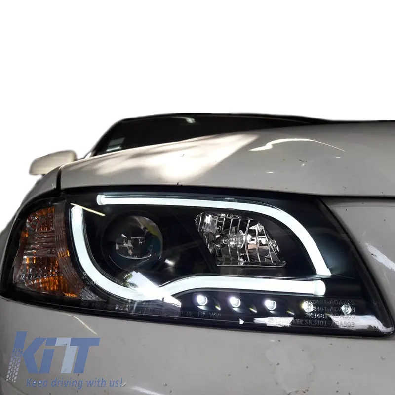 Headlights Set Suitable for Audi A3 8P 03-08 DRL & Led Tube Black H7/H1 Sonar