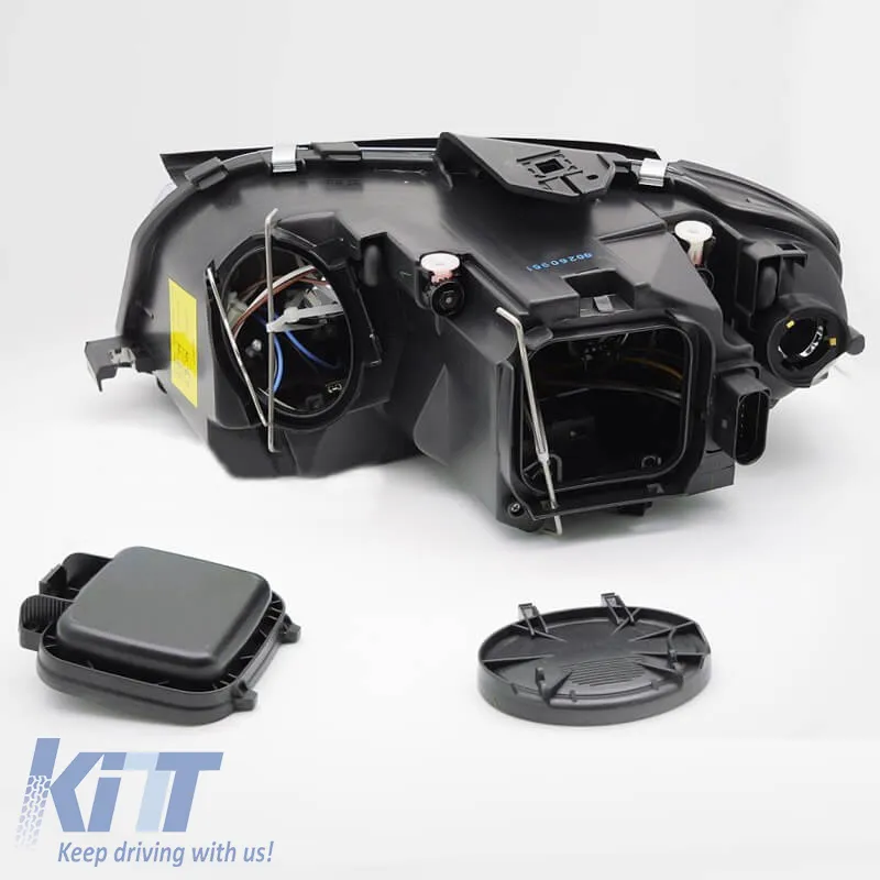 Headlights Set Suitable for Audi A3 8P 03-08 Angel Eyes Black H7/H7 With Motor Depo