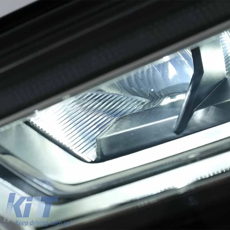 Headlights Set Suitable for Audi A3 8V 12-16 DRL Full Led & Led Signal Black H7 With Motor Carner