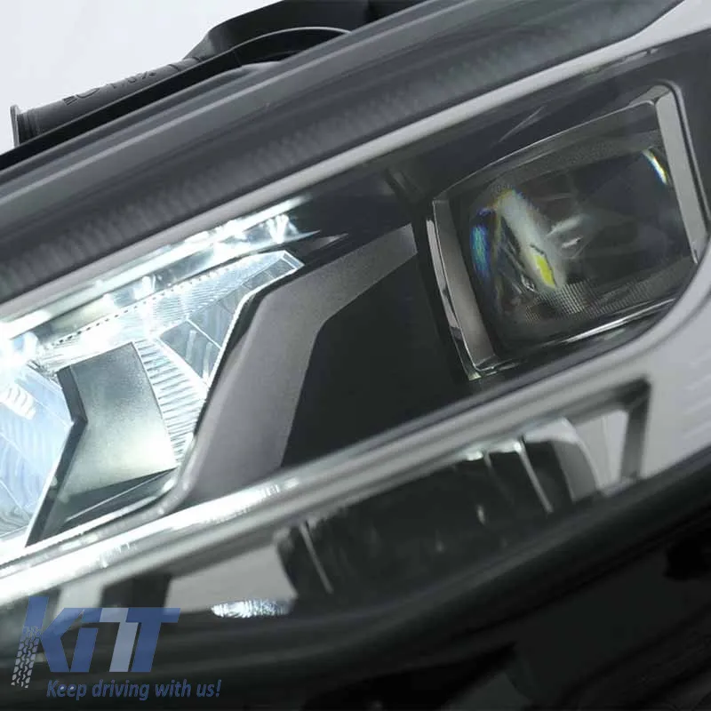 Headlights Set Suitable for Audi A3 8V 12-16 DRL Full Led & Led Signal Black H7 With Motor Carner