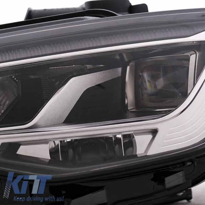 Headlights Set Suitable for Audi A3 8V 12-16 DRL Full Led & Led Signal Black H7 With Motor Carner