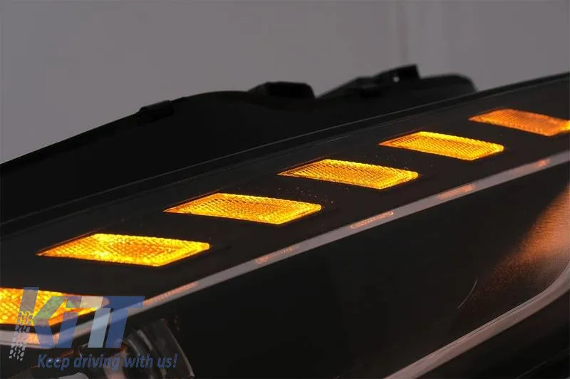 Headlights Set Suitable for Audi A4 B8.5 Facelift (2012-2015) Black A4 B9.5 Design OEM Xenon Upgrade to Full LED & Dynamic LED Signal Carner