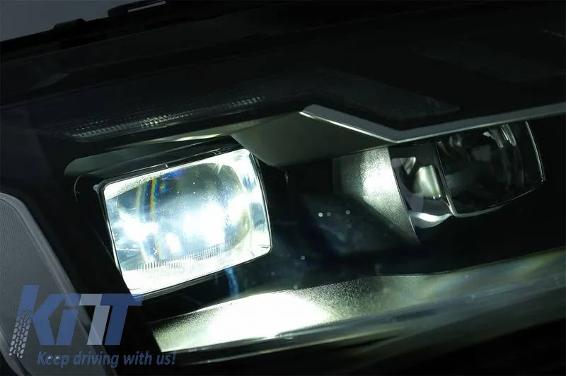 Headlights Set Suitable for Audi A4 B8.5 Facelift (2012-2015) Black A4 B9.5 Design OEM Xenon Upgrade to Full LED & Dynamic LED Signal Carner