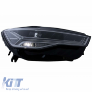 Headlights Set Suitable for Audi A6 4G C7 11-18 DRL Full Led Matrix Design & Dynamic Signal Black With Motor Carrier