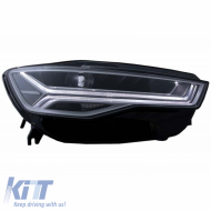Headlights Set Suitable for Audi A6 4G C7 11-18 DRL Full Led Matrix Design & Dynamic Signal Black With Motor Carrier