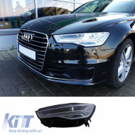 Headlights Set Suitable for Audi A6 4G C7 11-18 DRL Full Led Matrix Design & Dynamic Signal Black With Motor Carrier
