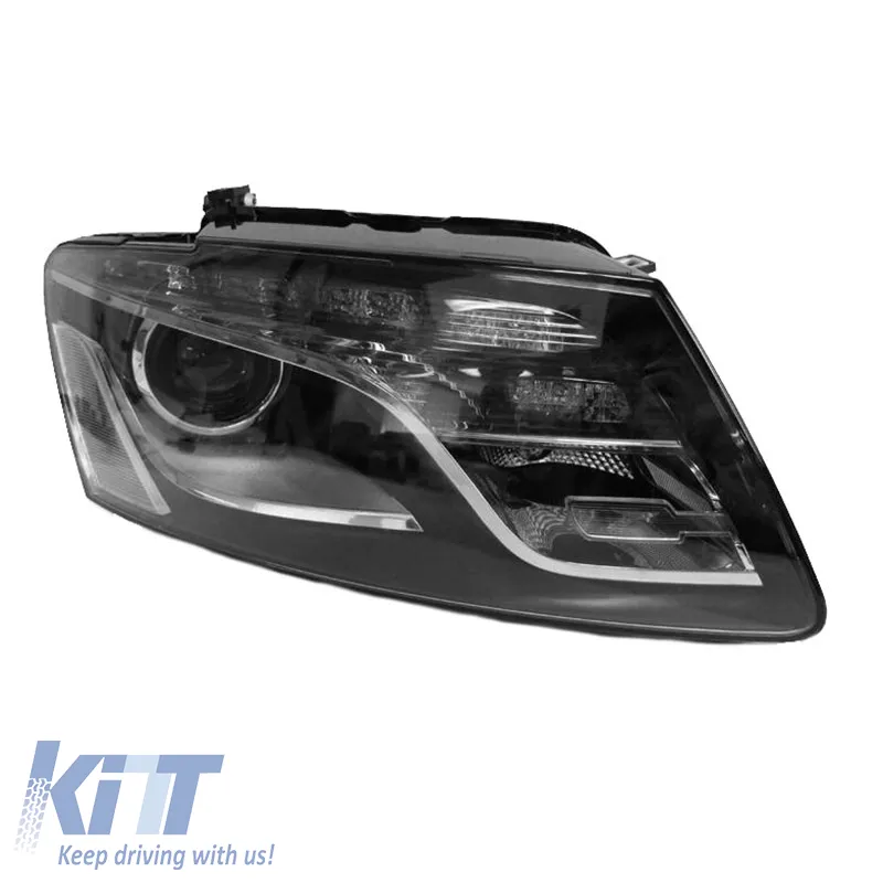 Headlights Set Suitable for Audi Q5 8R 08-12 TRU DRL Black H7 With Motor Depo