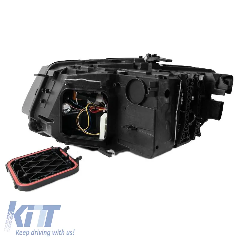 Headlights Set Suitable for Audi Q5 8R 08-12 TRU DRL Black H7 With Motor Depo