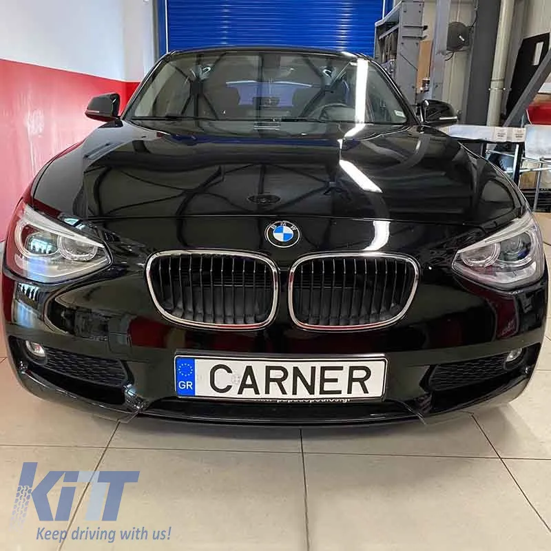 Headlights Set Suitable for BMW 1 F20 / F21 11-14 LED Angel Eyes Black H7 With Motor Depo