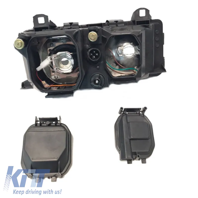 Headlights Set Suitable for BMW 3 E36 Coupe / Sedan / Compact / Touring 90-99 Angel Eyes Black H7/H7 Carner
