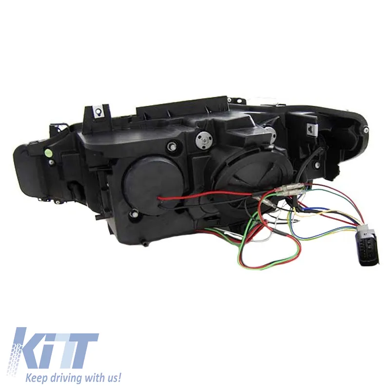 Headlights Set Suitable for BMW 3 F30 / F31 11-15 3D Angel Eyes Black H7/H7 With Motor Sonar