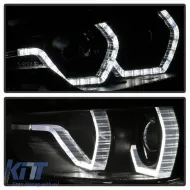Headlights Set Suitable for BMW 3 F30 / F31 11-15 3D Angel Eyes Black H7/H7 With Motor Sonar-image-6301838