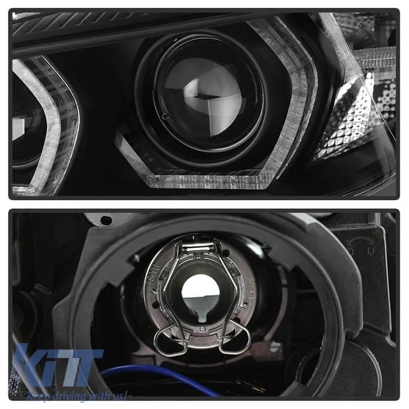 Headlights Set Suitable for BMW 3 F30 / F31 11-15 3D Angel Eyes Black H7/H7 With Motor Sonar
