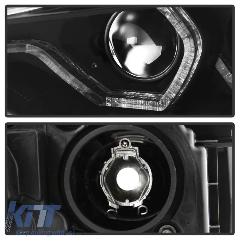 Headlights Set Suitable for BMW 3 F30 / F31 11-15 3D Angel Eyes Black H7/H7 With Motor Sonar