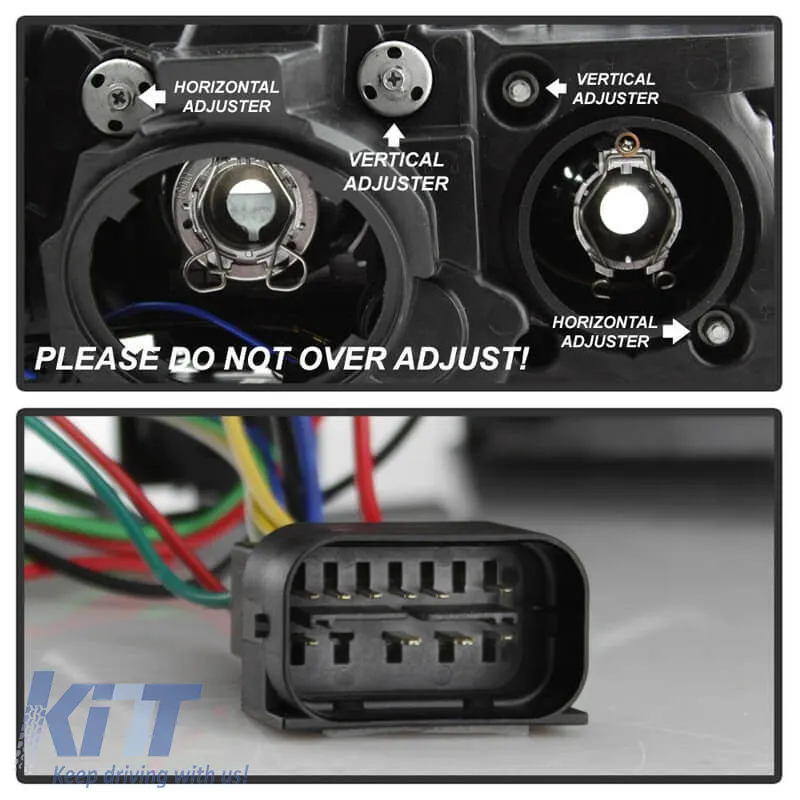 Headlights Set Suitable for BMW 3 F30 / F31 11-15 3D Angel Eyes Black H7/H7 With Motor Sonar