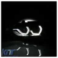 Headlights Set Suitable for BMW 3 F30 / F31 11-15 3D Angel Eyes Black H7/H7 With Motor Sonar-image-6301844