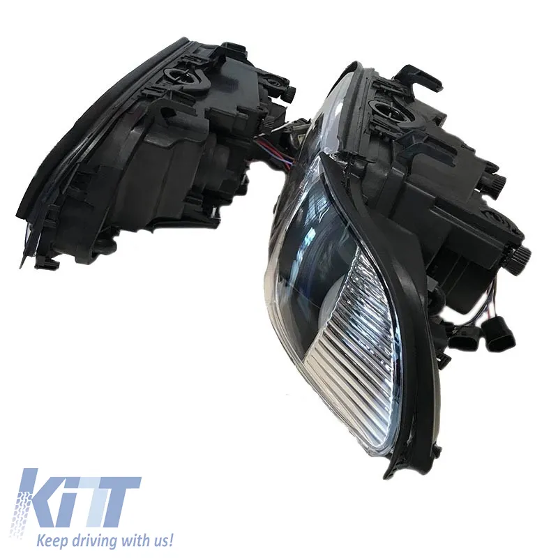 Headlights Set Suitable for BMW 5 E39 95-03 Angel Eyes Facelift LCI Look Black H7/H7 Manual Carner
