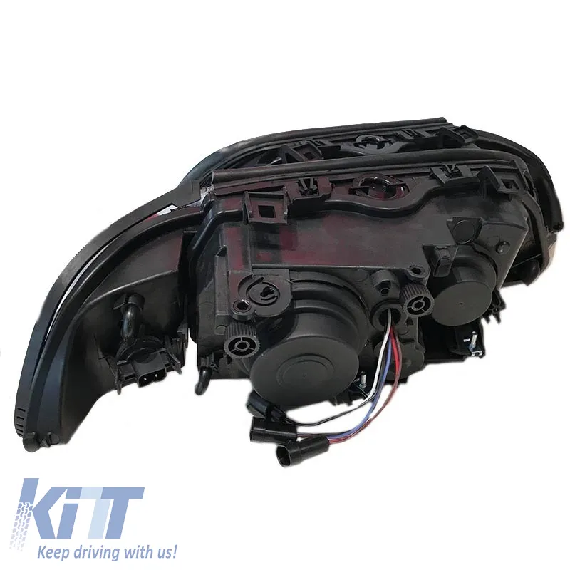 Headlights Set Suitable for BMW 5 E39 95-03 Angel Eyes Facelift LCI Look Black H7/H7 Manual Carner