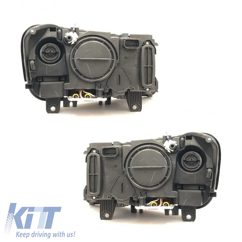 Headlights Set Suitable for BMW X3 F25 10-07.14 Angel Eyes Black LED
