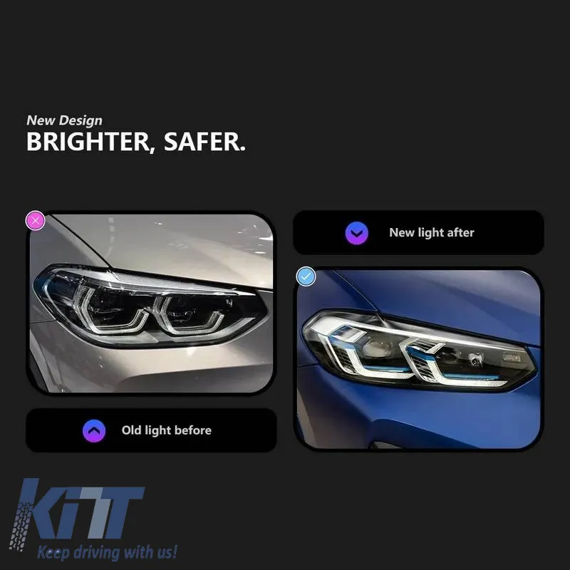 Headlights Set Suitable for BMW X3 G01 / G08 18-22 LED Laser Style Black Carner