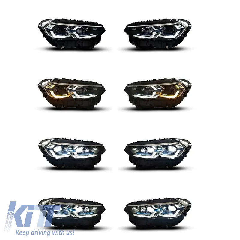 Headlights Set Suitable for BMW X3 G01 / G08 18-22 LED Laser Style Black Carner