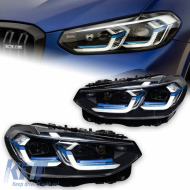 Headlights Set Suitable for BMW X3 G01 / G08 18-22 LED Laser Style Black Carner