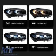 Headlights Set suitable for Bmw X5 F15 (2013-2018) / X6 F16 (2014-2019) Conversion to G05 / G06 Look Black Carner