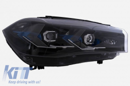 Headlights Set suitable for Bmw X5 F15 (2013-2018) / X6 F16 (2014-2019) Conversion to G05 / G06 Look Black Carner