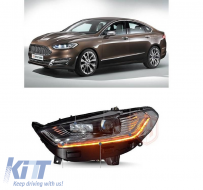 Headlights Set Suitable for Ford Mondeo mk5 13-16 DRL Chrome H7/Led With Dynamic Turn Signal Carner