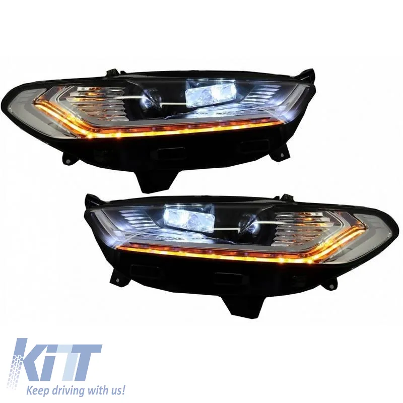 Headlights Set Suitable for Ford Mondeo mk5 13-16 DRL Chrome H7/Led With Dynamic Turn Signal Carner
