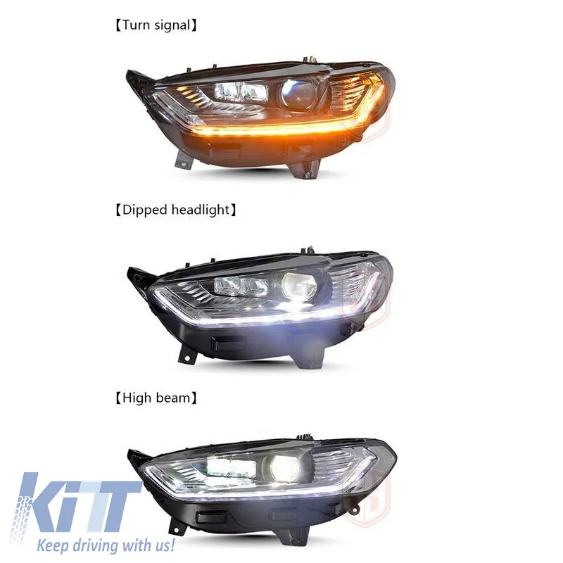 Headlights Set Suitable for Ford Mondeo mk5 13-16 DRL Chrome H7/Led With Dynamic Turn Signal Carner