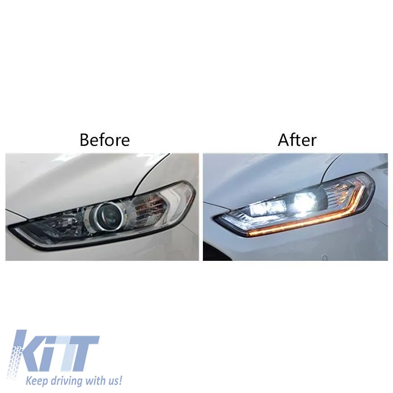 Headlights Set Suitable for Ford Mondeo mk5 13-16 DRL Chrome H7/Led With Dynamic Turn Signal Carner