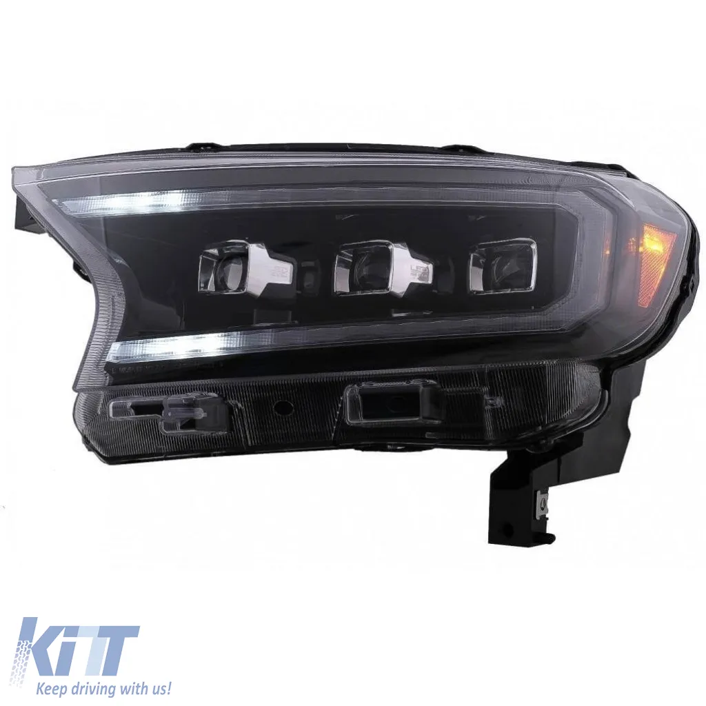 Headlights Set Suitable for Ford Ranger 15-20 DRL Dynamic Start Up Black Full Led With Motor VLand
