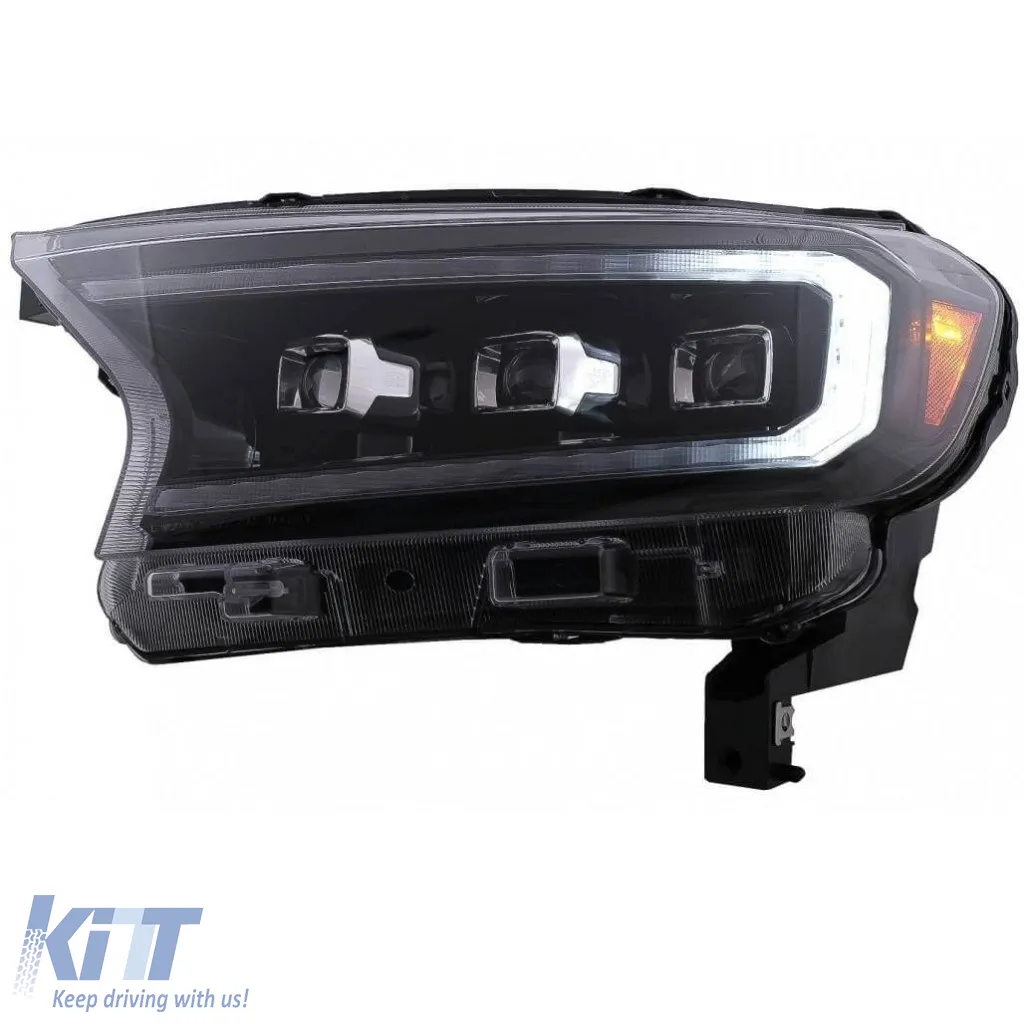 Headlights Set Suitable for Ford Ranger 15-20 DRL Dynamic Start Up Black Full Led With Motor VLand