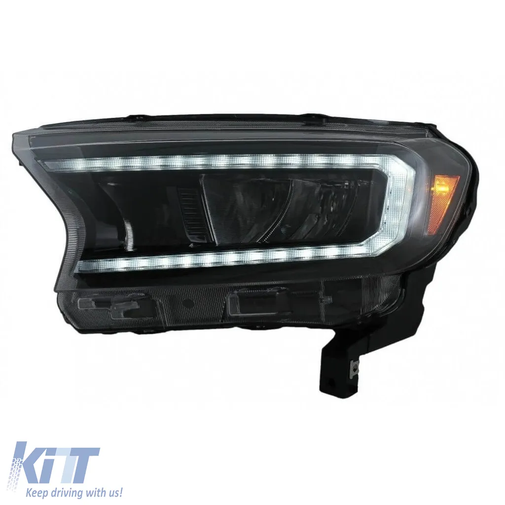 Headlights Set Suitable for Ford Ranger 15-20 DRL Dynamic Black Full Led With Motor VLand
