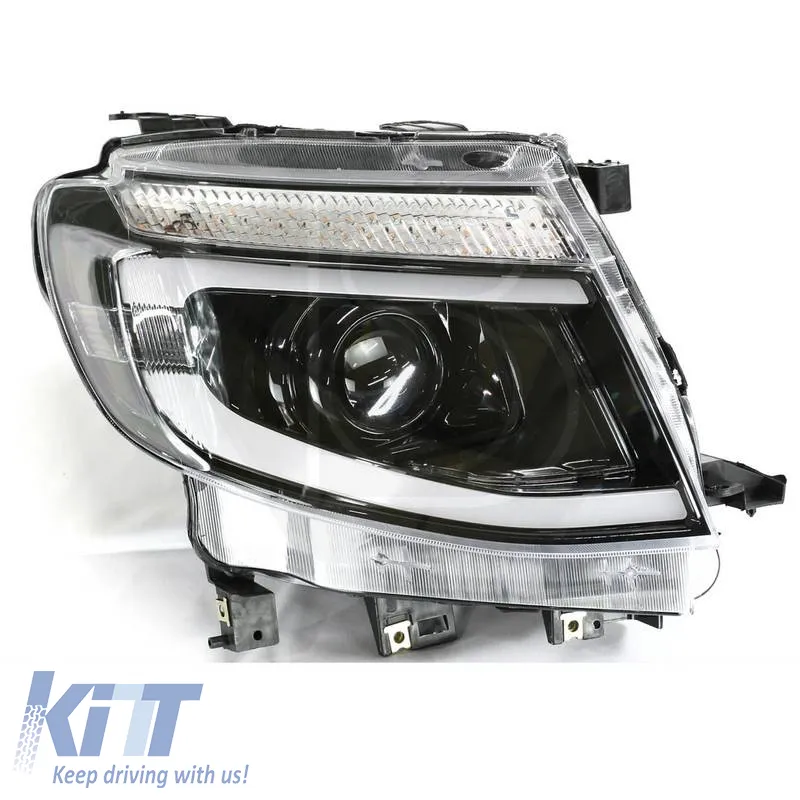Headlights Set Suitable for Ford Ranger T6 2012-2015 DRL Dynamic Black Full LED With Motor
