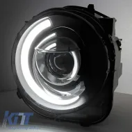 Headlights Set Suitable for Jeep Renegade 2014+ DRL Tube Lights Black H7 Manual Akkon-image-6317447