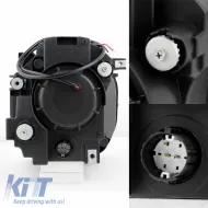 Headlights Set Suitable for Jeep Renegade 2014+ DRL Tube Lights Black H7 Manual Akkon-image-6317448