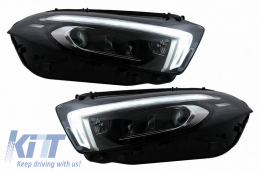 Headlights Set Suitable for Mercedes-Benz A-Class W177 / V177 2018-2022 Halogen Upgrade to Full LED DRL with Motor Carrier