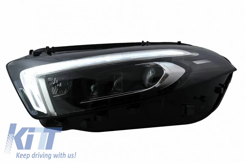 Headlights Set Suitable for Mercedes-Benz A-Class W177 / V177 2018-2022 Halogen Upgrade to Full LED DRL with Motor Carrier